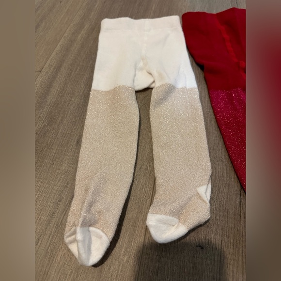 Gymboree - Baby Metallic Tights- Red and White - Picture 4 of 4